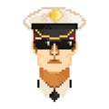 Pixel art pilot. Vector illustration decorative design