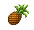 Pixel art pineapple icon.  vector illustration Royalty Free Stock Photo