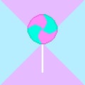 Pixel art of pink and blue lollipop