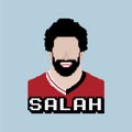 Pixel Art Portrait of Mohamed Salah