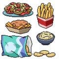 Pixel art potato snack food