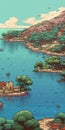 Pixel Art Of Provence Lagoon In San Francisco Renaissance Style Royalty Free Stock Photo