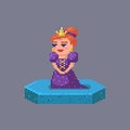 Pixel art queen character. Fairytale personage