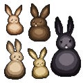 pixel art rabbit doll family Royalty Free Stock Photo