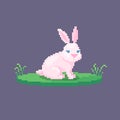 Pixel art rabbit. Farm animal for game design