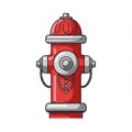 Pixel Art Red Fire Hydrant Illustration Royalty Free Stock Photo