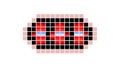 Pixel Art Red Grid Abstract Pattern, vector design Generative AI Royalty Free Stock Photo