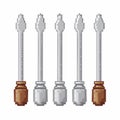 Pixel Art Rotary Tool Bit Set Icon Royalty Free Stock Photo