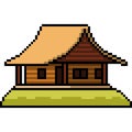 pixel art of rural wood hut Royalty Free Stock Photo