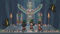 Pixel art native totem dance
