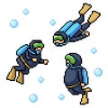 pixel art scuba dive holiday