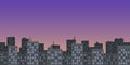 pixel art seamless horizontal illustration of city high rise buildings under the morning sky Royalty Free Stock Photo
