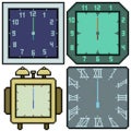 Pixel art isolated clock rectangle design