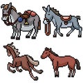 Pixel art isolated donkey vehicle