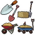 Pixel art isolated farm tool