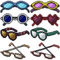 Pixel art isolated glasses fashion