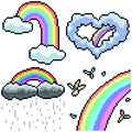 Pixel art isolated rainbow effect