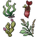 Pixel art isolated strange plant