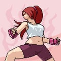 Pixel art sexy woman fighter