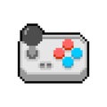 Pixel art of a simple retro video game controller (gamepad). Represents gaming nostalgia, electronic entertainment, Royalty Free Stock Photo