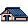 pixel art of small barn house