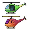 Pixel art small helicopter side