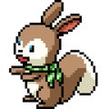 pixel art small young squirrel