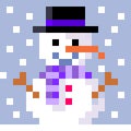 Pixel art smiling snowman Royalty Free Stock Photo