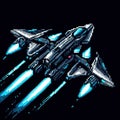 Pixel Art Space Fighter Royalty Free Stock Photo