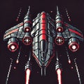Pixel Art Space Interceptor Royalty Free Stock Photo