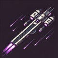 Pixel Art Spacecraft Royalty Free Stock Photo