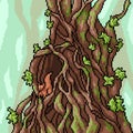 Pixel art squirrel tree house