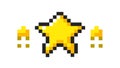 Pixel Art Star with Power-Up Vector Icon for Games, vector design Generative AI Royalty Free Stock Photo