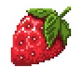 Pixel art strawberry icon. 32C32 pixels. Vector illustration