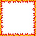 Pixel art style fire frame illustration. Royalty Free Stock Photo