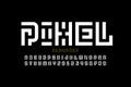 Pixel art style font Royalty Free Stock Photo