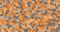 Pixel art style square pattern with small blocks in orange and grey shades, perfect for digital wallpapers and retro design Royalty Free Stock Photo