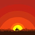 pixel art sunset bike rider