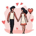 pixel art sweet romance couple