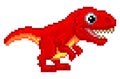 Pixel Art T Rex Cartoon Dinosaur