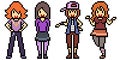 Pixel art of teenager group friend