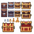 Treasure chests in pixel arte