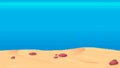Pixel art underwater background for game or mobile app. Seafloor vector illustration. Seamless when docked horizontally.