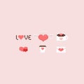 Pixel valentine elements set.Valentine`s day.8bit.