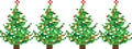 Pixel art vector seamless pattern for New Year and Christmas holidays. Colorful Christmas tree template for postcards, wallpapers