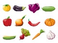 Pixel art vegetables on white Royalty Free Stock Photo