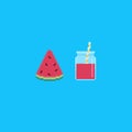 Pixel Art Watermelon Smoothie Royalty Free Stock Photo