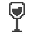 pixel art wine glass icon vector Royalty Free Stock Photo