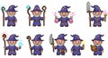 Pixel Art Wizard Sprites Royalty Free Stock Photo