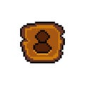 Pixel art wooden account button icon graphic design vector Royalty Free Stock Photo